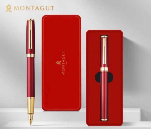 Стильна ручка-перо Montagut бордово-червона