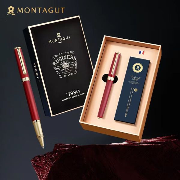 Ручка -ролер Montagut 1880  у наборі  бордовий колір