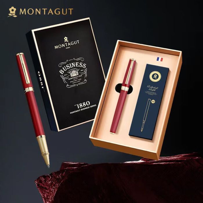 Ручка -ролер Montagut 1880  у наборі  бордовий колір