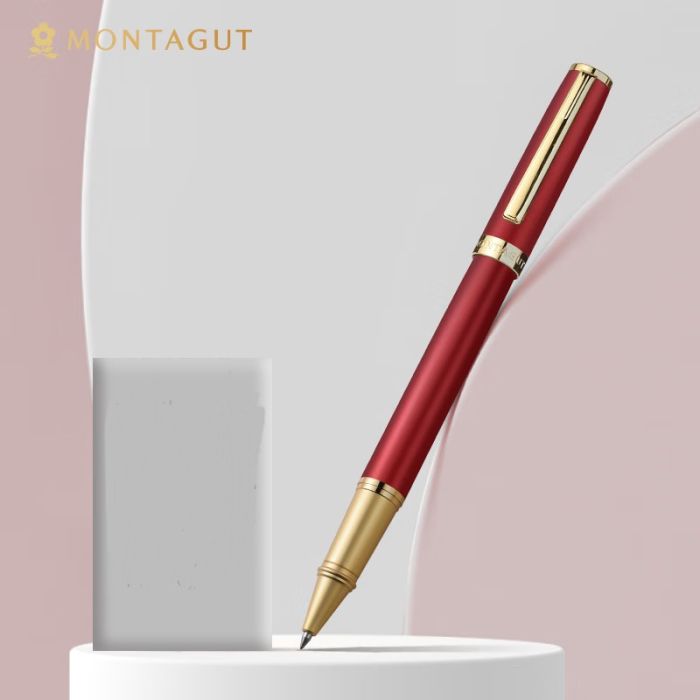 Ручка -ролер Montagut 1880  у наборі  бордовий колір
