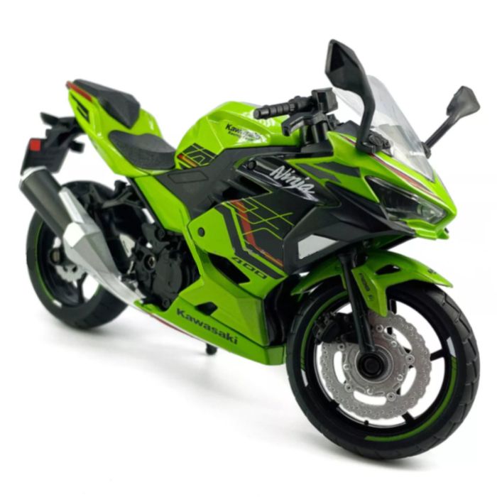 Масштабная модель Kawasaki Ninja 400 (2023) Green 1:12 CCA Licensed Diecast Model