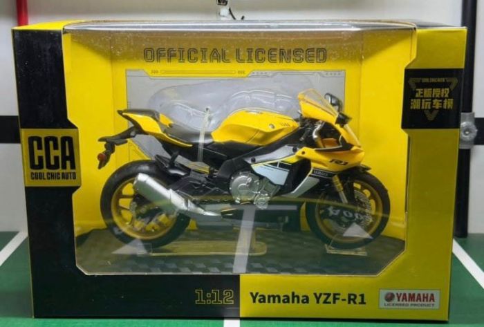 Масштабна модель мотоцикла Yamaha YZF-R1 (1:12), Yellow/Black, CCA