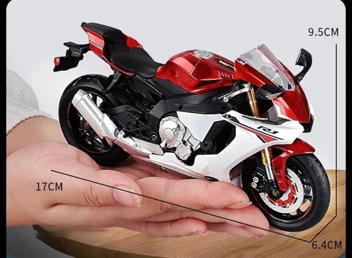 Коллекционная масштабная модель мотоцикла Yamaha YZF-R1 (1:12) - Красный металлик