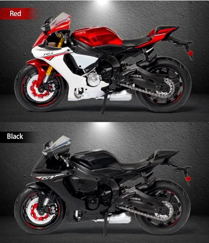 Коллекционная масштабная модель мотоцикла Yamaha YZF-R1 (1:12) - Красный металлик