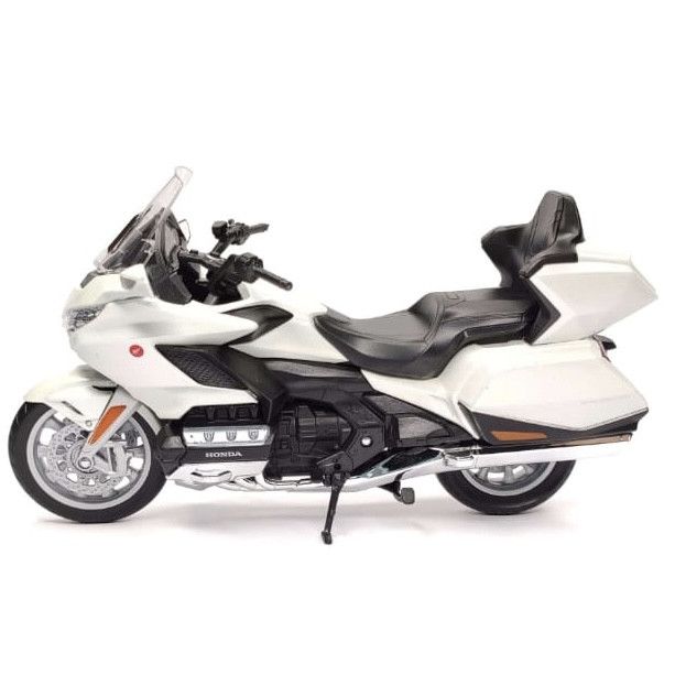 Коллекционная модель мотоцикла Honda Gold Wing - Масштаб 1:12 (Welly) цвет белый
