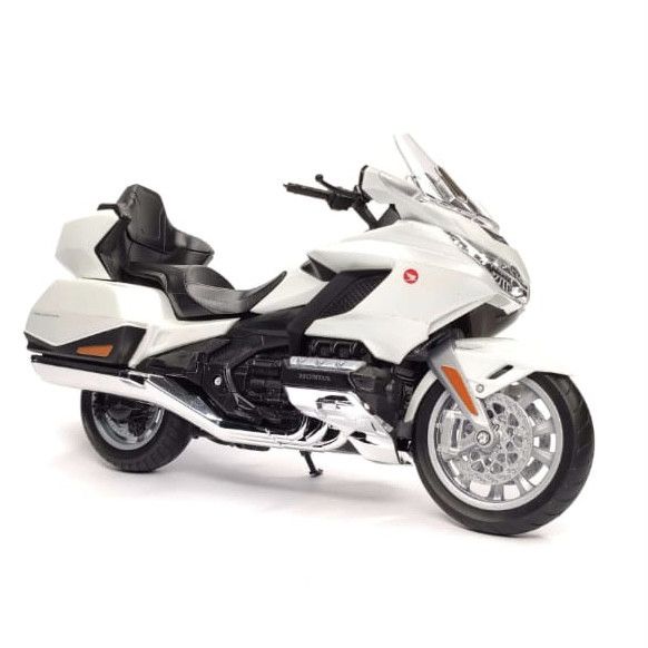 Коллекционная модель мотоцикла Honda Gold Wing - Масштаб 1:12 (Welly) цвет белый