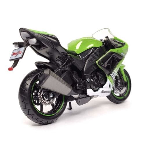 Коллекционная модель мотоцикла Kawasaki Ninja ZX-10R (Maisto) - Масштаб 1:18 ярко-зеленая