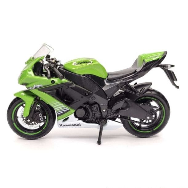 Коллекционная модель мотоцикла Kawasaki Ninja ZX-10R (Maisto) - Масштаб 1:18 ярко-зеленая