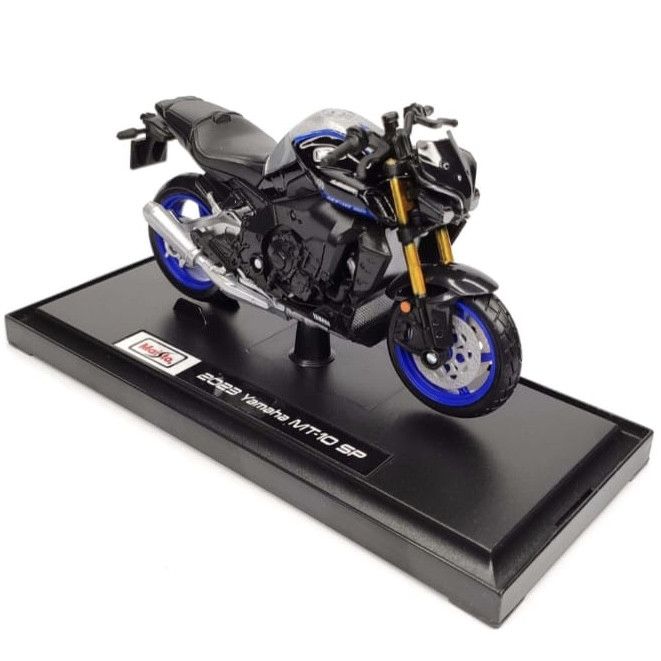 Коллекционная модель мотоцикла 2023 Yamaha MT-10 SP (Maisto, 1:18) цвет Фирменный темно-синий с металликом и золотистыми