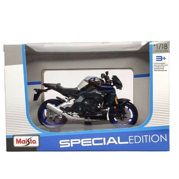 Коллекционная модель мотоцикла 2023 Yamaha MT-10 SP (Maisto, 1:18) цвет Фирменный темно-синий с металликом и золотистыми