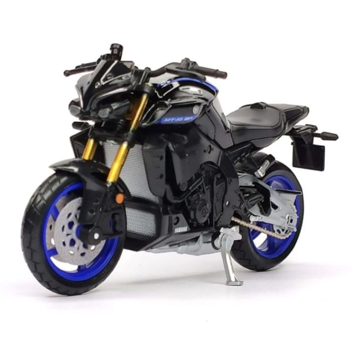 Коллекционная модель мотоцикла 2023 Yamaha MT-10 SP (Maisto, 1:18) цвет Фирменный темно-синий с металликом и золотистыми