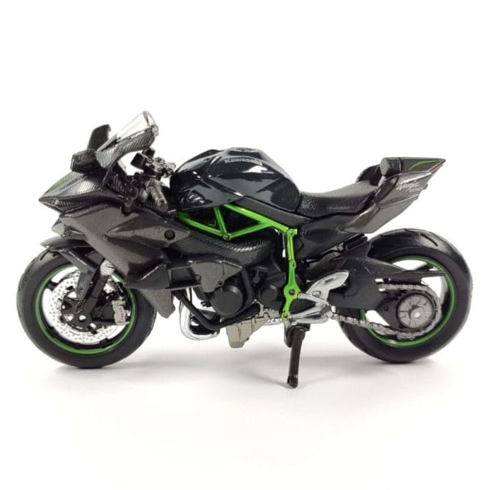 Коллекционная модель мотоцикла Kawasaki Ninja H2R - Масштаб 1:18 (Maisto) Цвет: Черный антрацит / Зеленый