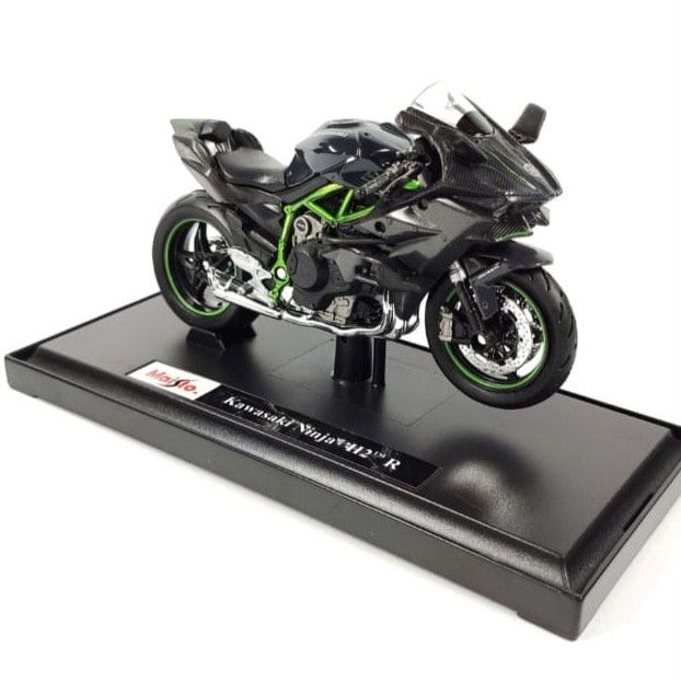 Коллекционная модель мотоцикла Kawasaki Ninja H2R - Масштаб 1:18 (Maisto) Цвет: Черный антрацит / Зеленый