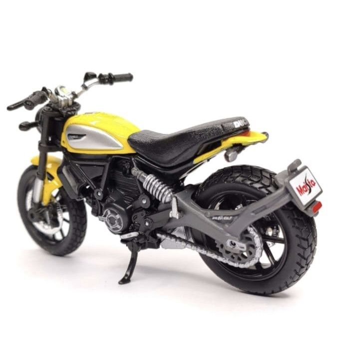 Коллекционная модель мотоцикла Ducati Scrambler Icon (Maisto, 1:18) ярко-желтый
