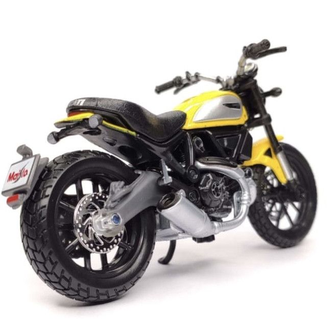 Коллекционная модель мотоцикла Ducati Scrambler Icon (Maisto, 1:18) ярко-желтый